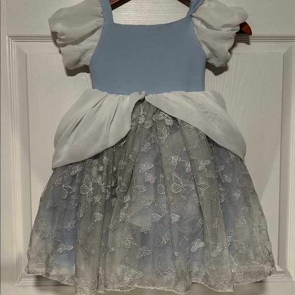 Charming Butterfly Kids Dress in Blue and White enchanted ball - Picture 5 of 5
